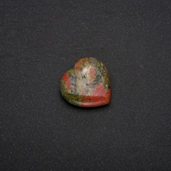 Heliotrope Jasper Souvenir Stone in Heart Shape, 30x30x10(+/-)mm