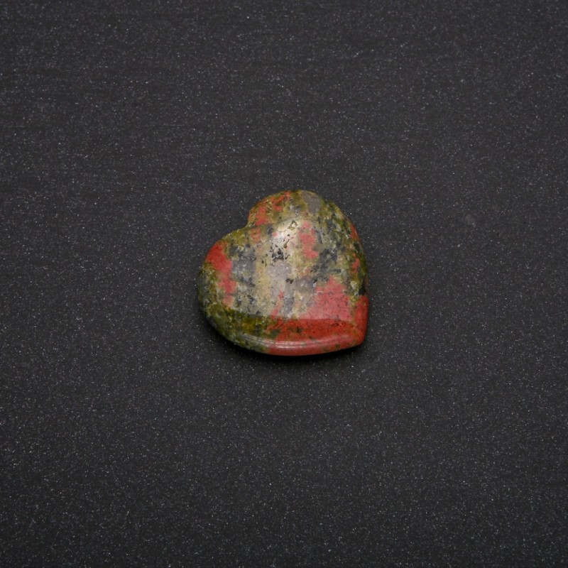 Heliotrope Jasper Souvenir Stone in Heart Shape, 30x30x10(+/-)mm
