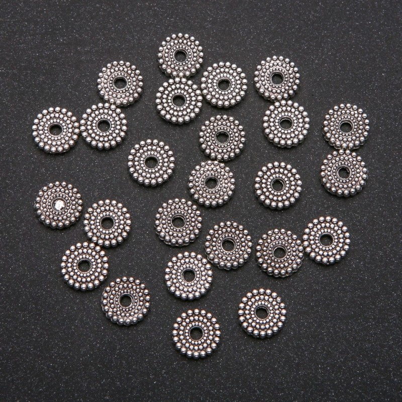 Silver-Tone Metal Spacer Bead, 2.5x9(+-)mm, pack 20g, 25(+-)pcs