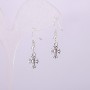Cross Earrings, Length 20(+-)mm, Silver-Tone Metal