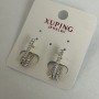 Xuping Earrings with White Rhinestones 2x20mm Rhodium, 18k Gold Plated