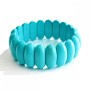 Elasticated bracelet Turquoise elongated beads 10×25 (±) mm