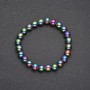 Hematite Bracelet with Coating, Smooth Bead, Diameter 8(+-)mm, Length 18cm on Elastic