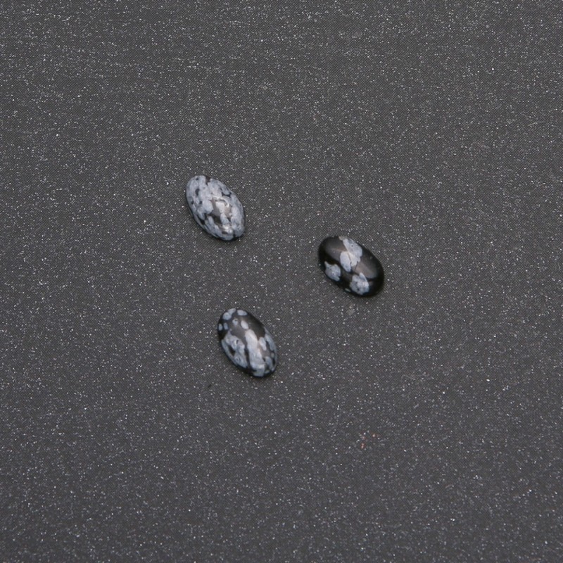 Cabochon Stone Snow Obsidian Apache Tears 8x5mm