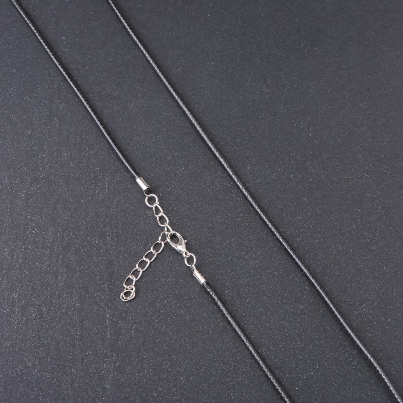 Price per Pack /10pcs. "Waxed" Cord for Pendants, Diameter 2mm, Length 60cm, Black