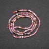 Natural Stone Beads on a String, Assorted Stones, Faceted Round, Diameter 2.5mm, Length 38cm