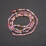 Natural Stone Beads on a String, Assorted Stones, Faceted Round, Diameter 2.5mm, Length 38cm