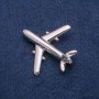 Aeroplane Brooch, Silver-Tone Metal, 40x39mm