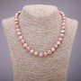Rhodochrosite Natural Stone Necklace, Smooth Round Beads, Diameter 8mm, Length 45cm