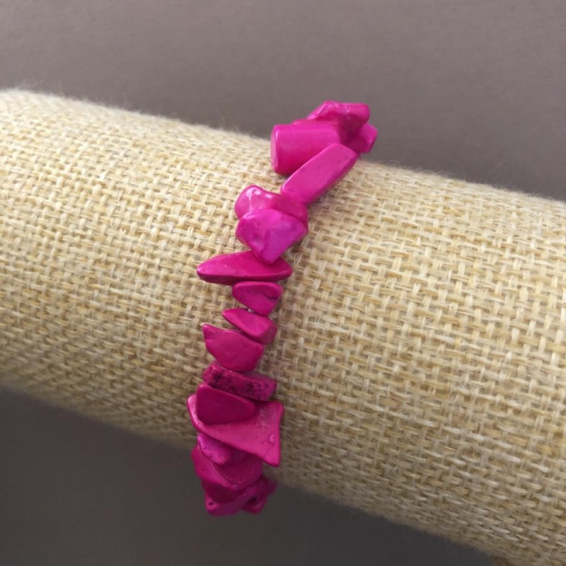 Tinted Stone Chip Bracelet on Elastic, 9(+-)mm, Length 18cm