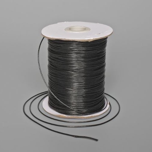 Black "Waxed" Craft Cord, diameter 1.2mm, length 150m spool