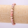 Rhodochrosite Natural Stone Bracelet, Smooth Round Beads, Diameter 6.5mm, Length 18cm