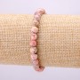 Rhodochrosite Natural Stone Bracelet, Smooth Round Beads, Diameter 6.5mm, Length 18cm