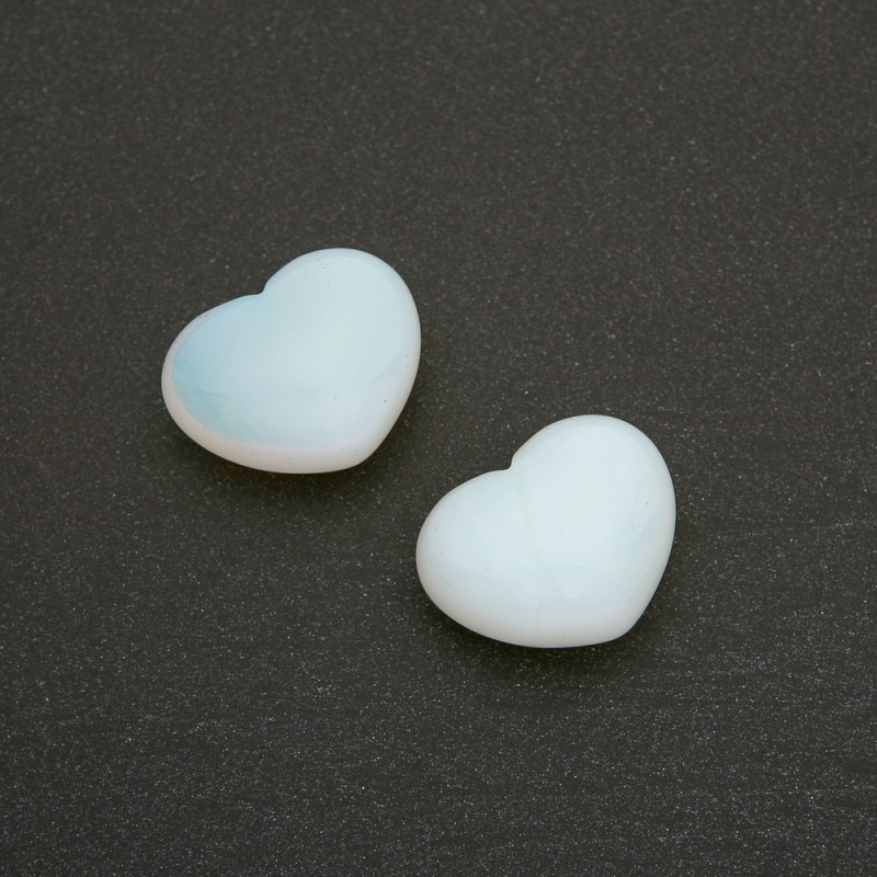 Souvenir Heart Stone in Natural Moonstone (+-)21x27mm