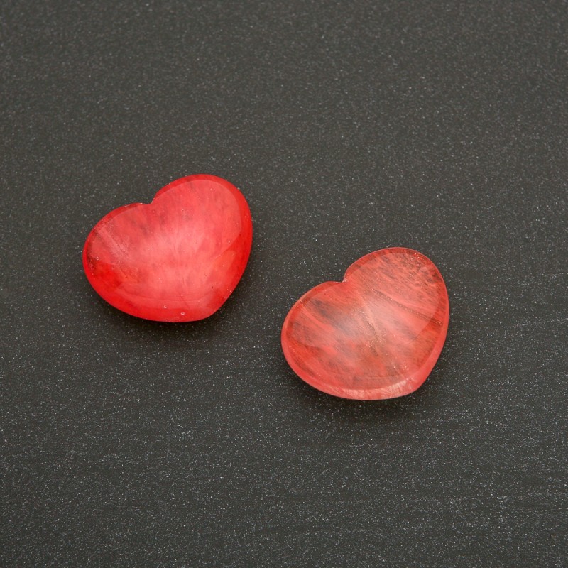 Souvenir Heart Stone in Natural Chalcedony (+-)21x27mm