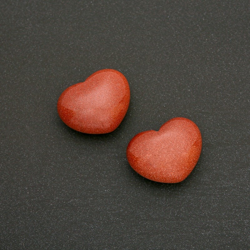 Souvenir Heart Stone in Aventurine "Golden Sand" (+-)21x27mm