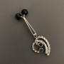 Silver-Tone Clip Brooch with Scarf Pendant, +/-6cm