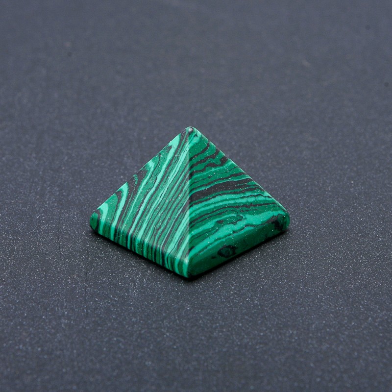 Malachite (Pressed) Souvenir Pyramid, height (+/-)24mm, length (+/-)29mm