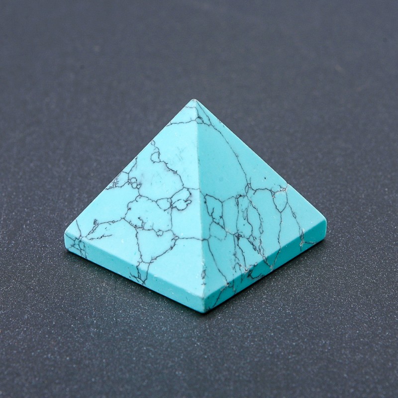 Natural Stone Pyramid Pressed Turquoise, height (+/-)30mm, length (+/-)37mm