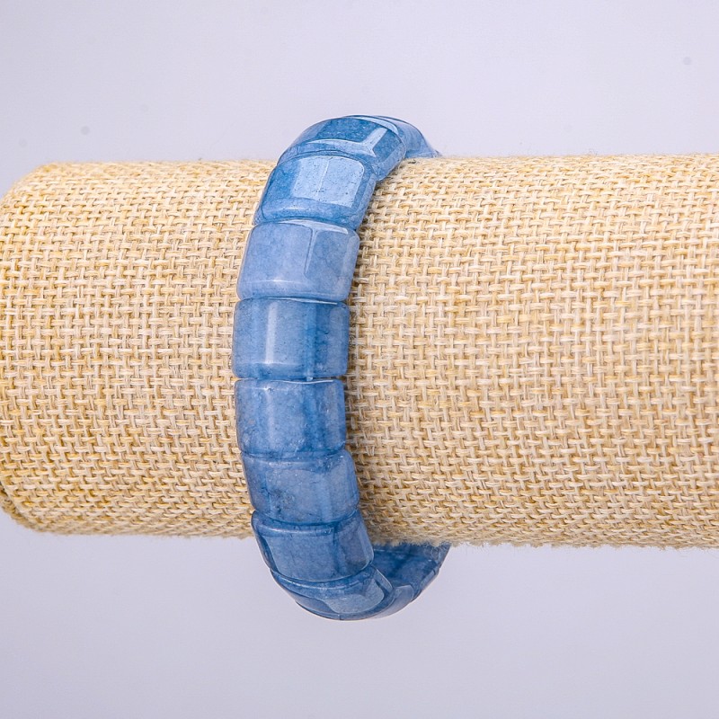 Aquamarine Elastic Bracelet, Link, diameter 15x12mm, circumference 18cm (+/-)