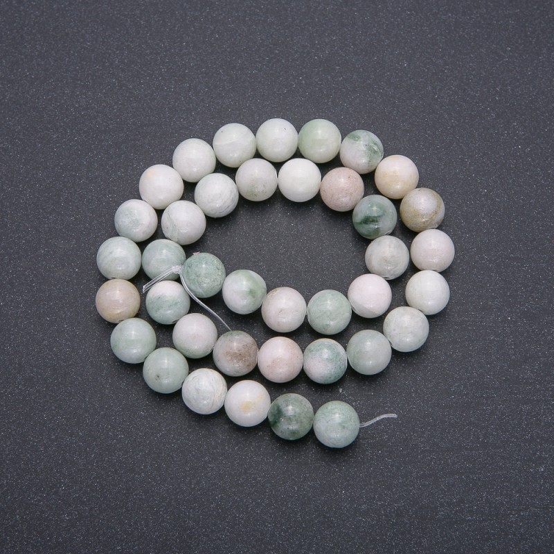 Natural Larimar Beads on Fishing Line, Smooth Round, diameter 10mm, length 40cm (+/-)