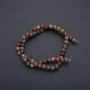 Natural Picasso Jasper Beads on Fishing Line, Smooth Round, diameter 6mm, length 38cm (+/-)