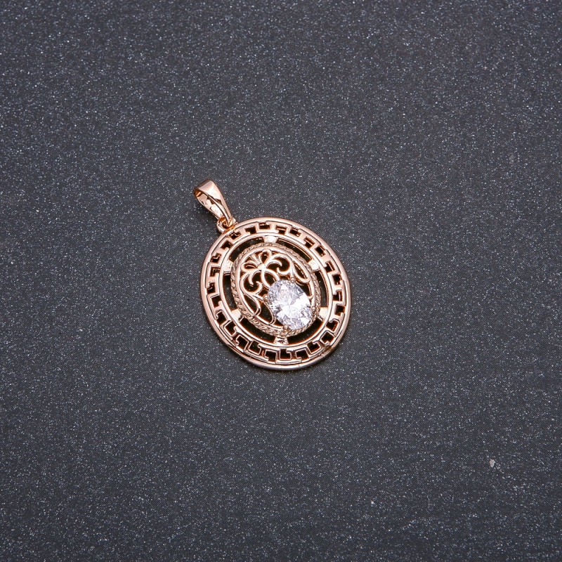 Xuping Pendant, 18k Gold Plated with White Stone, 30x24x19mm