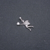 Xuping Rhodium Pendant with White Stone and Rhinestones, 27x22x17mm +