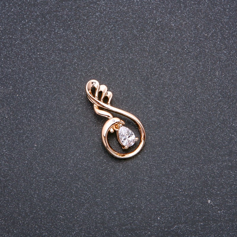 Xuping Pendant, 18k Gold Plated with White Stone and Rhinestone, 27x13mm +