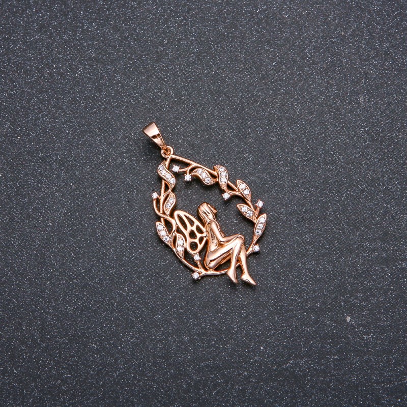 Xuping Gold Plating 18k Pendant with White Crystals 37x31x20mm +