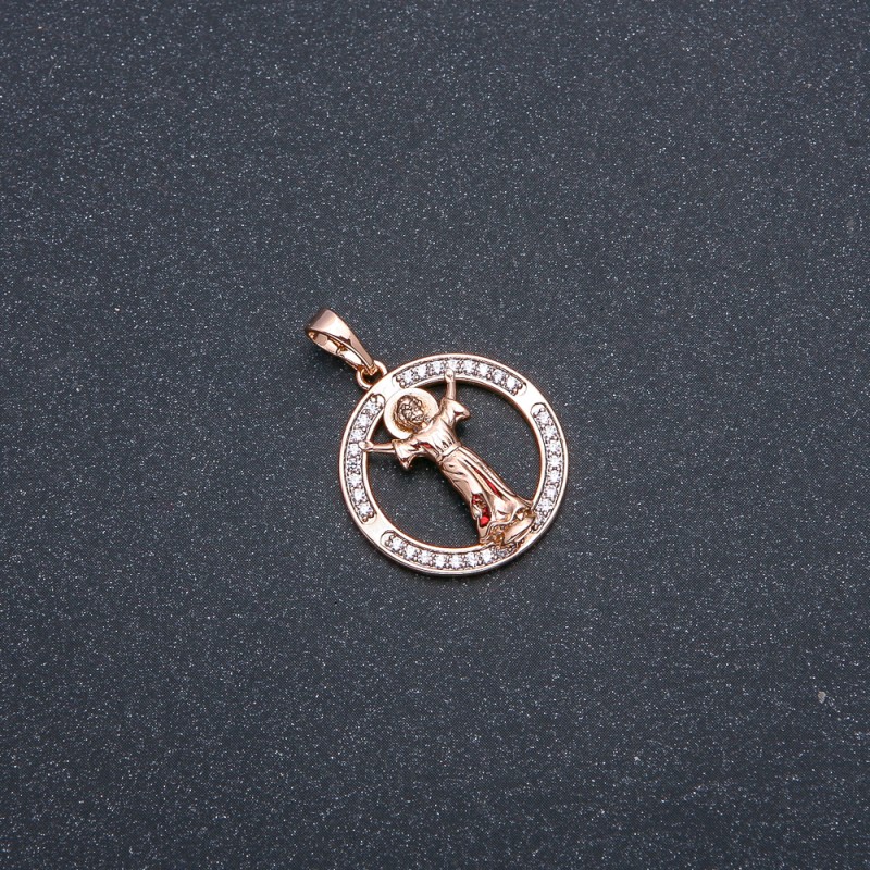 Xuping Pendant Gold Plating 18k with White Crystals 28x22mm +