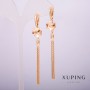 Xuping Earrings 18K Gold Plated with White Stones, Length 80mm +