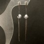 Xuping Rhodium Earrings with White Stones, 80mm+ Length