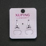 Xuping Rhodium Earrings with Blue, Green and Raspberry Rhinestones, 13x7mm+
