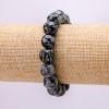 Snowflake Obsidian (Apache Tears) Bracelet, Smooth Beads, 12mm (+/-) Diameter, 18cm Length