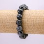 Snowflake Obsidian (Apache Tears) Bracelet, Smooth Beads, 12mm (+/-) Diameter, 18cm Length