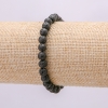 Natural Lava Stone Bead Bracelet, 6mm Diameter, 18cm Length