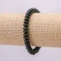 Black Agate Bracelet, Natural Stone Smooth Rondelle, 8x5mm Diameter, 18cm Length +/- (Stretch)