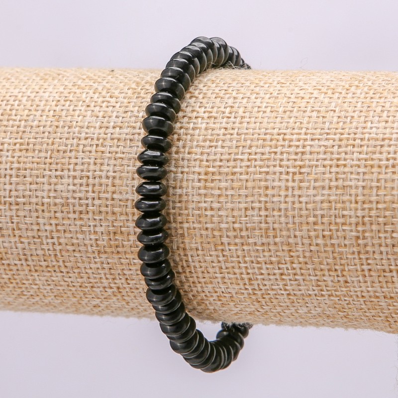 Natural Agate Stone Bracelet, Disc 6x3mm, 18cm+ Circumference