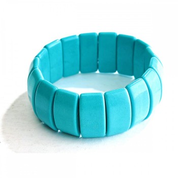 Bracelet Turquoise (pressed) link, diameter 25×12mm, length 18cm (stretch)