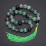 Prayer Beads Made From Natural Fluorite, 33 Beads, Smooth Spheres, 12mm+/- Diameter, Fluorite Inlay