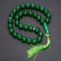 Natural Chrysoprase Prayer Beads, 33 Beads, Smooth Round Bead, 12mm+/- Diameter, Chrysoprase Inlay