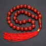 Natural Carnelian Prayer Beads, 33 Beads, Smooth Round Bead, 12mm Diameter, Carnelian Inlay