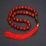 Natural Carnelian Prayer Beads, 33 Beads, Smooth Round Bead, 10mm Diameter, Carnelian Inlay