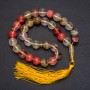 Chalcedony Natural Stone Prayer Beads, 33 Beads, Smooth Round, 12mm+/- Diameter, Chalcedony Accent