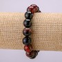 Carnelian Natural Stone Bracelet on Elastic, smooth round bead, diameter 12mm, circumference 18cm+