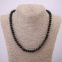 Necklace, Shungite (Synthetic), Smooth Rondelle, 8x5mm+- Diameter, 45mm Length +