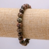 Picasso Jasper Natural Stone Elastic Bracelet, 18cm Circumference, Smooth Round, 8mm+ Diameter