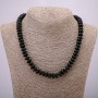 Shungite Necklace (Synthetic), Smooth Rondelle, Diameter 10x4.5mm, Length 45cm +