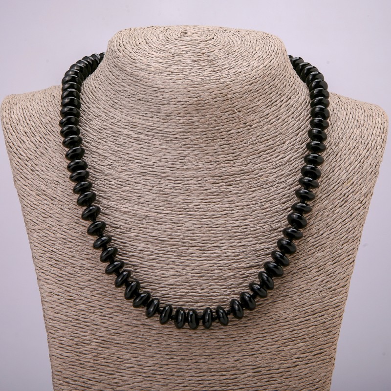 Natural Agate Stone Necklace, Disc Beads, 10x4.5mm Diameter, 45cm Length +